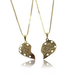 Colar De Coração Amor Eterno Folheado Em Ouro 18k [f027]
