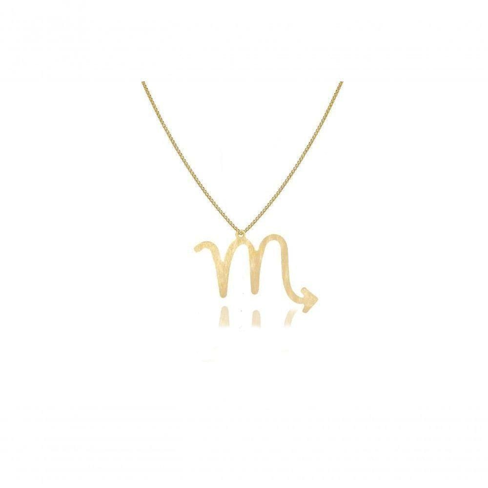 Colar Personalizado Signo De Escorpião Folheado Em Ouro 18k [f027]