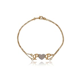 Pulseira Personalizada Com Iniciais E Coração Em Ródio [f027]