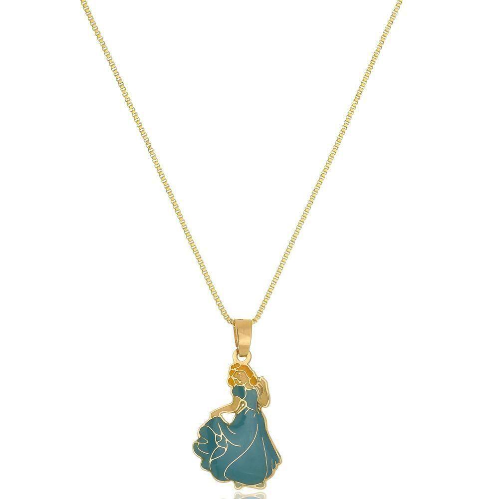 Colar Personalizado Cinderela Folheado Em Ouro18k [f027]