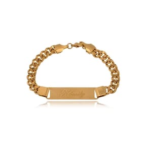 Pulseira Personalizada Com Nome Chapado Folheado Em Ouro 18k [f027]