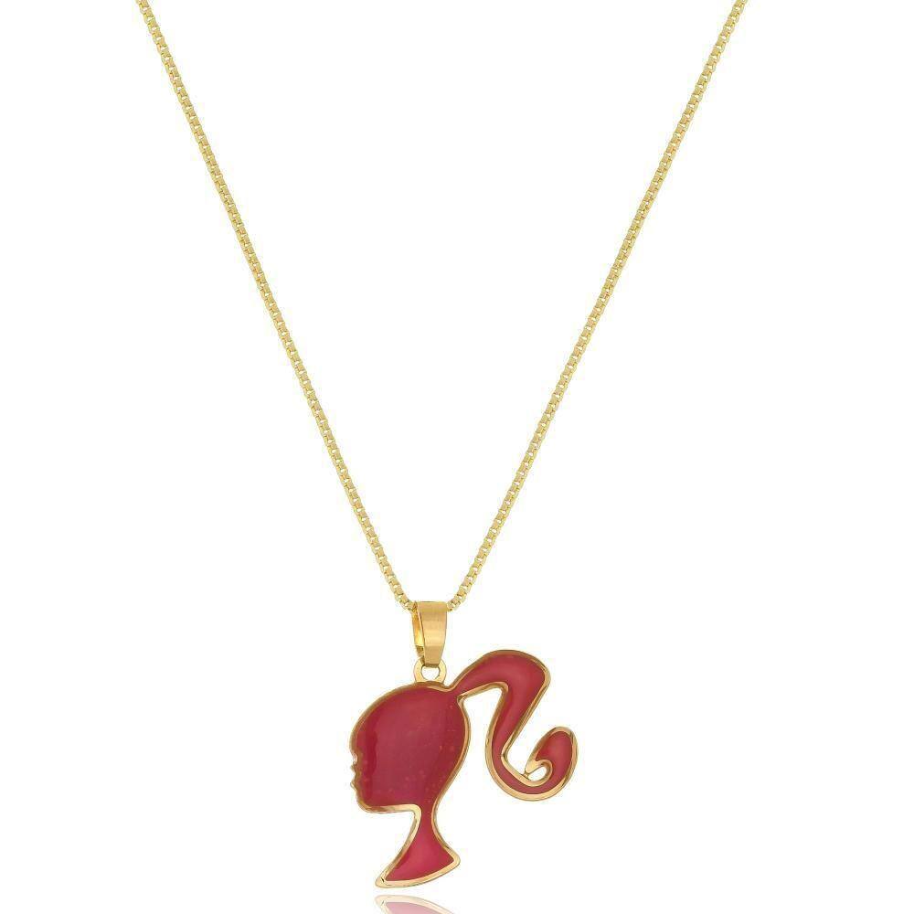 Colar Personalizado Barbie Folheado Em Ouro18k [f027]