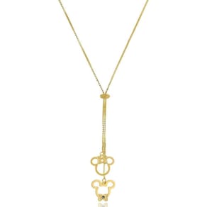 Colar Personalizado Gravata Mickey E Minnie Folheado Em Ouro 18k [f027]