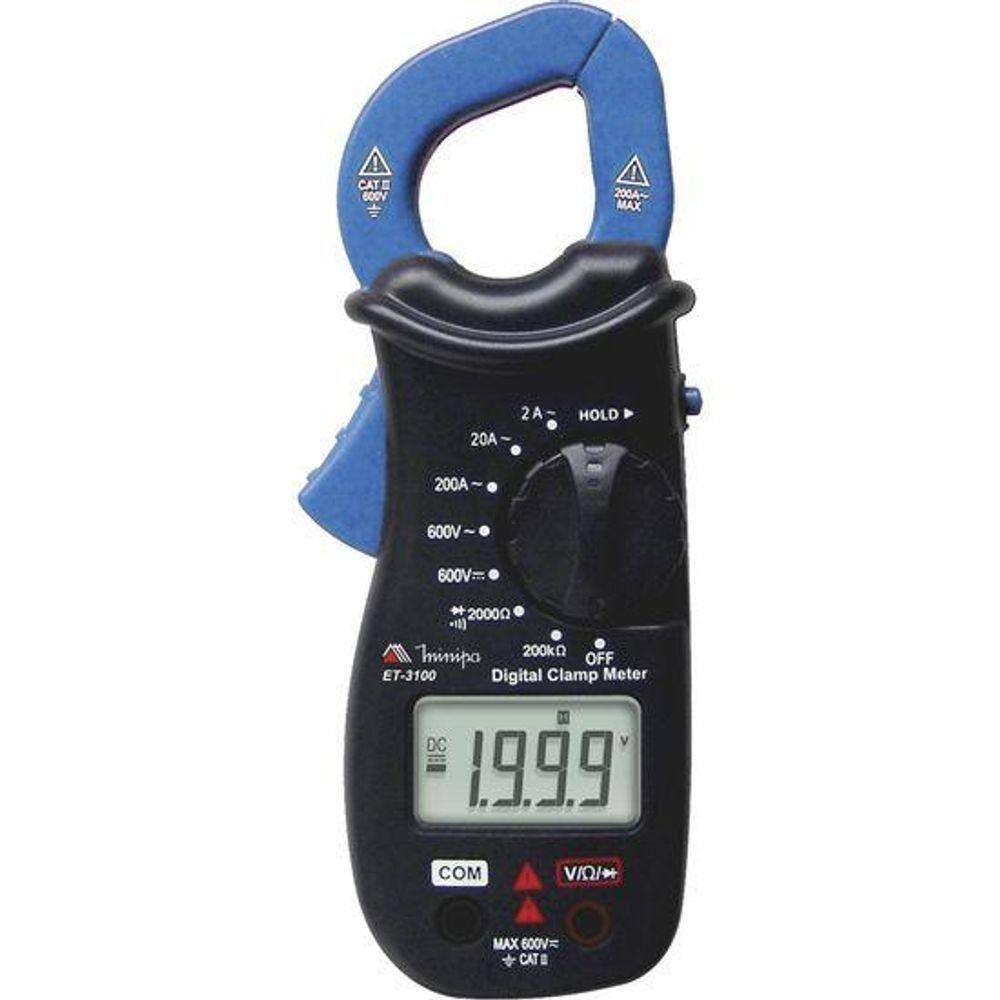 Alicate Amperímetro Digital Et-3100 Azul-preto Minipa [f002]