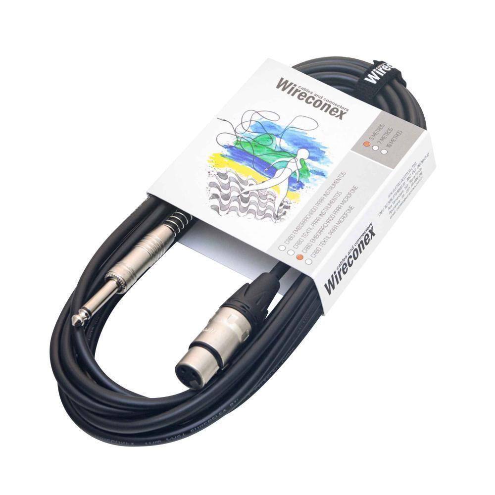 Cabo Para Microfone Emborrachado P10 Xlr 5 Metros Mpae-05 Wireconex [f108]
