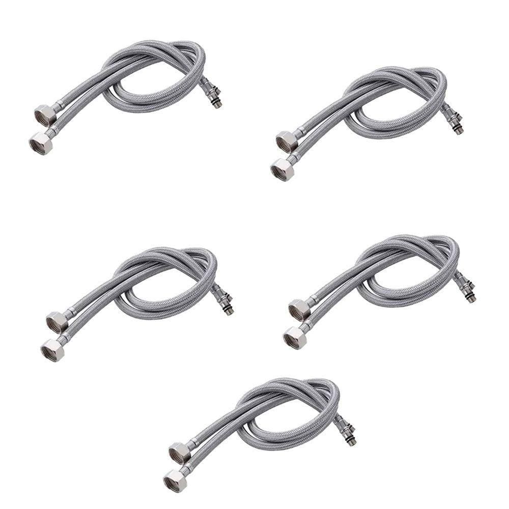 Engate Rabicho 80cm Monocomando 5 Unidades Par Misturador Mangueira Flexivel Torneira