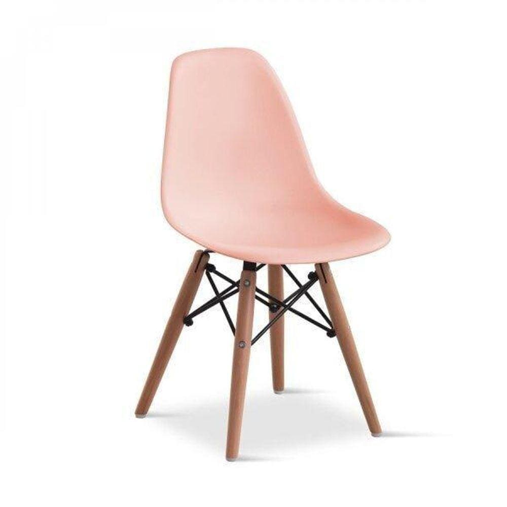 Cadeira Infantil Eames PP DSW-M Empório Rosa/Madeirado