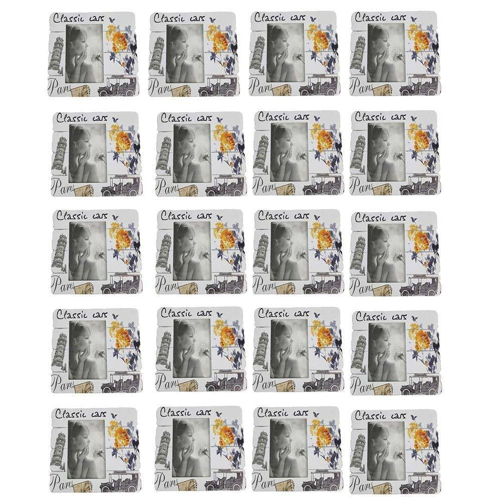 Porta Retrato 10x15 Foto Moldura Vintage Paris Kit 20 Unidades Decorativo Mesa Estante Prateleira