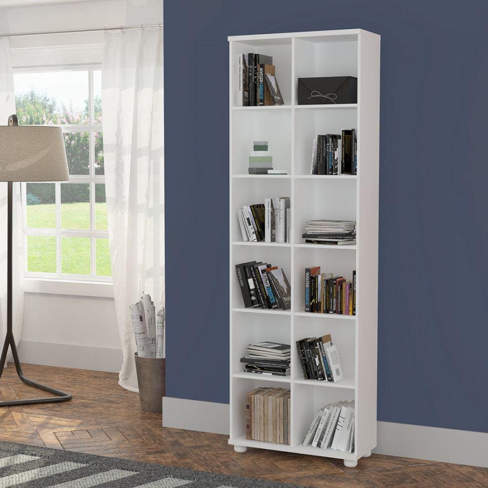 Estante para Livros com 12 Nichos Branco Foscarini Branco