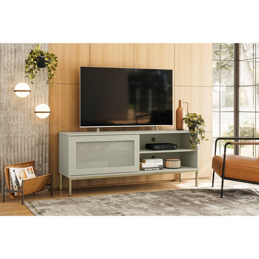 Rack para TV até 55 Polegadas 1 Porta Buriti Olivar Móveis Off White