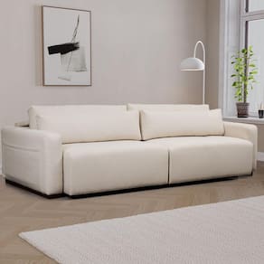 Sofá Essence Retrátil 2 Lugares 180cm CabeCasa MadeiraMadeira Bouclé Off White