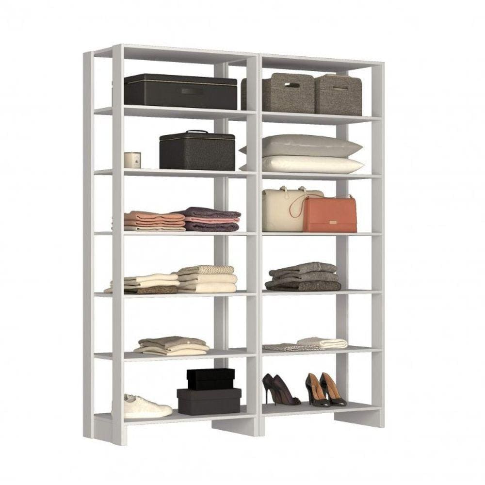 Closet Modulado 2 Peças 12 Prateleiras Yes Nova Mobile Branco