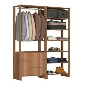 Closet Modulado 2 Peças com 1 Cabideiro 3 Gavetas Yes Nova Mobile Montana