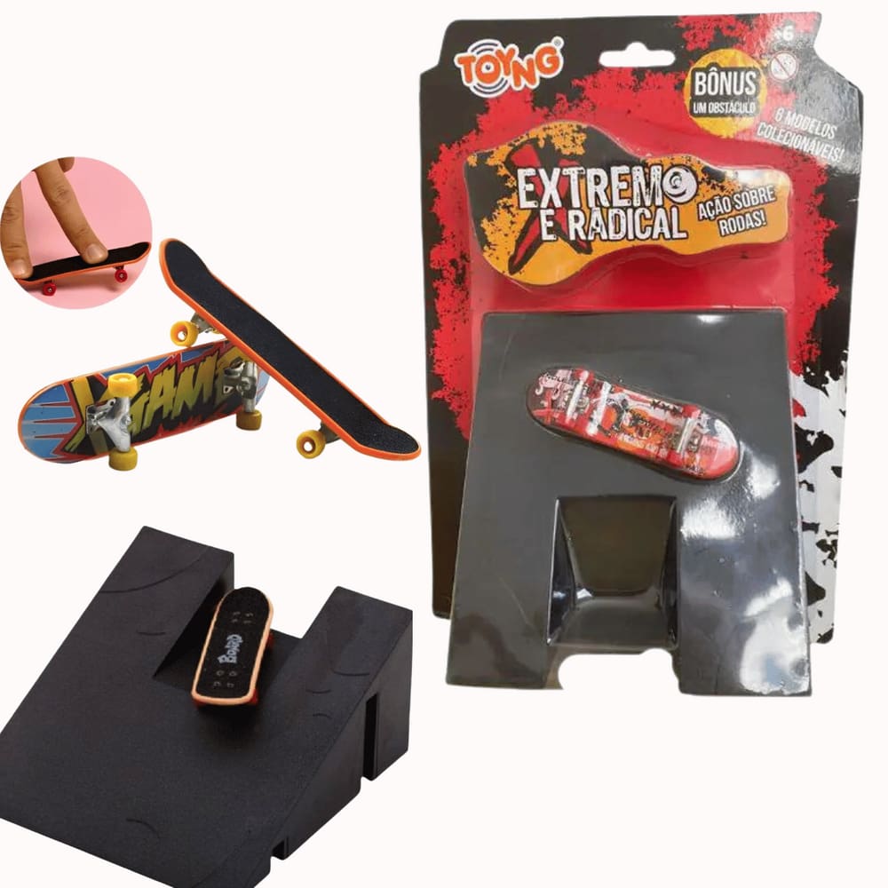 Skate De Dedo E Rampa De Transição Extremo Radical Toyng