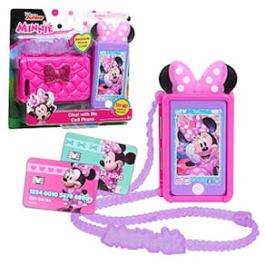 Minnie Mouse Disney Junior Bate-papo comigo cer, luzes e sons realistas, inclui alça para usar como uma bolsa