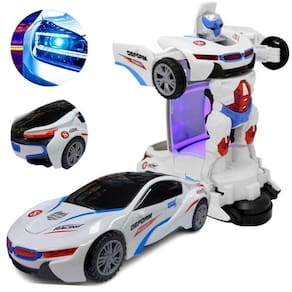 Carrinho Transformers Robo A Pilha Luz E Som A