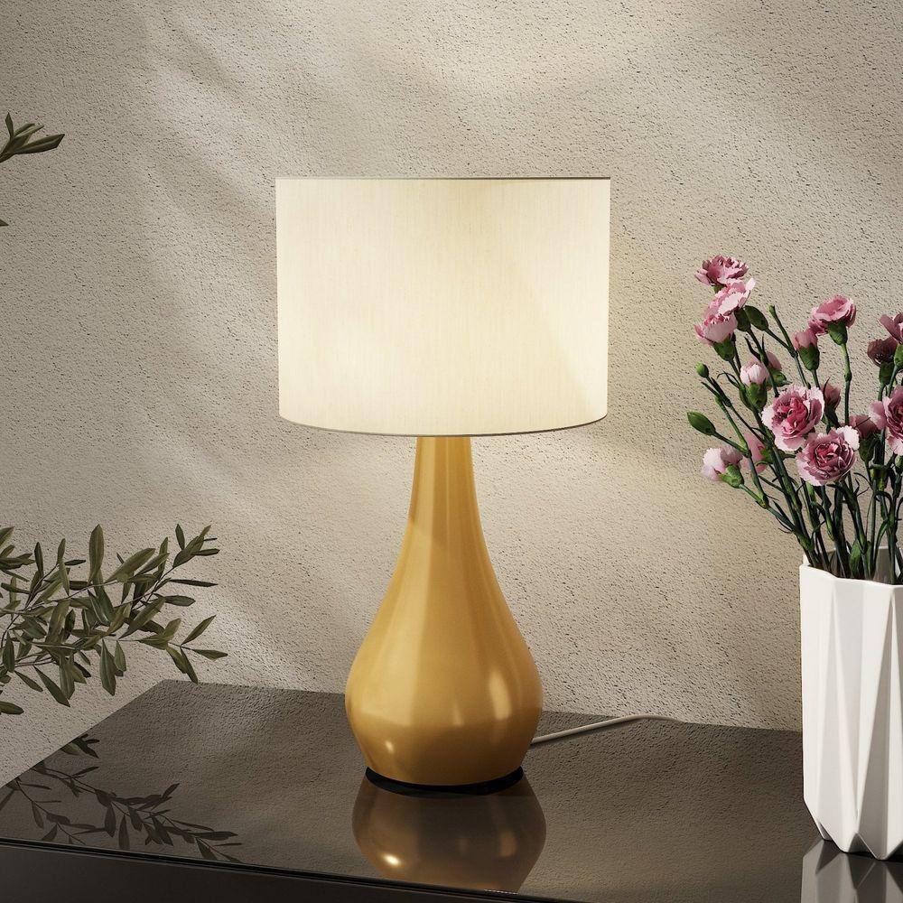 Luminária de Mesa em Madeira Maciça Dubai Dourado