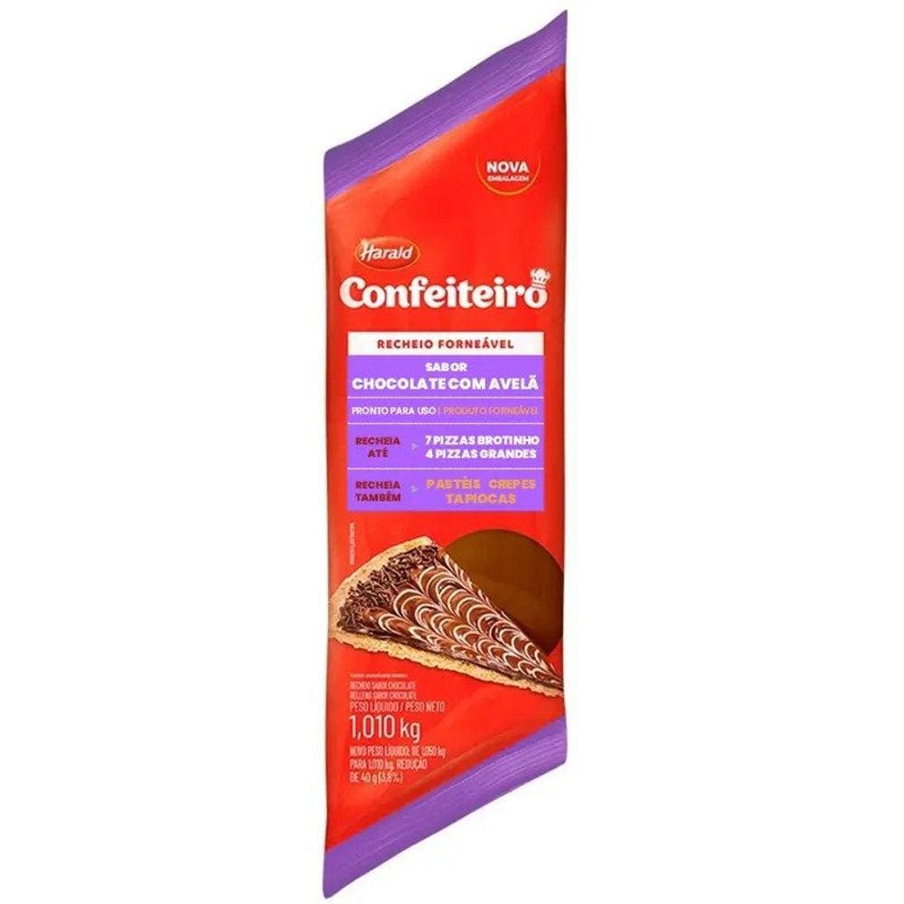 Recheio Forneável Chocolate Com Avelã 1,01kg - Harald
