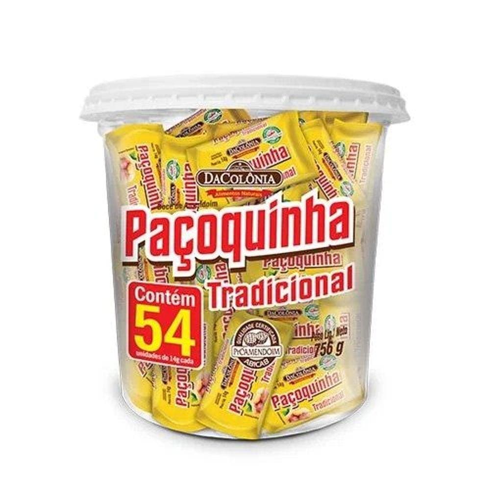 Paçoca rolha Tradicional Com 54 Unidade - Da Colonia