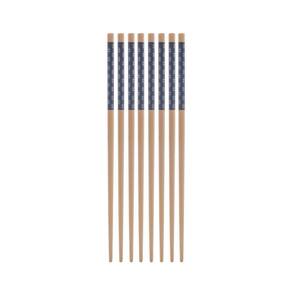 4 Pares De Hashi Lyor De Bambu Com Estampa 24Cm