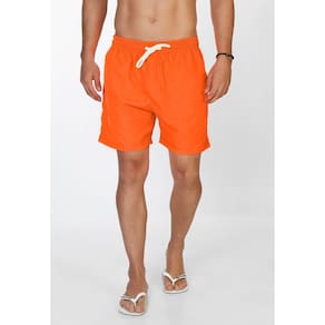 Short Praia Tactel Bermuda Laranja Praia e Piscina Liso
