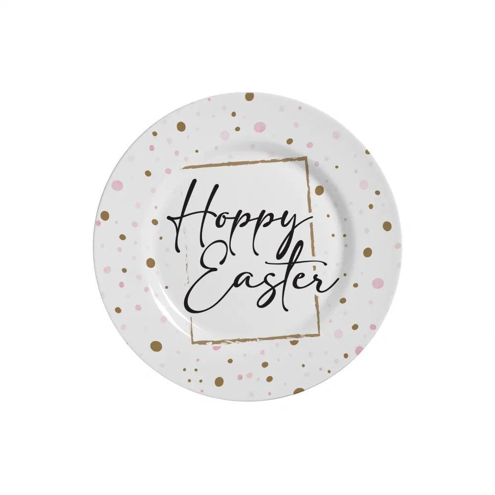 Conjunto com 6 Pratos de Sobremesa Happy Easter D Pascoa Ø21cm