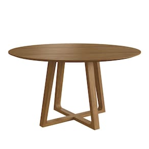Mesa Redonda 4 Lugares Tampo Chanfrado Laminado 120x120cm Noruega Yescasa Nogueira