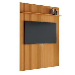 Painel Para Tv Até 70 Polegadas 1,80x2,40m Ripado Com Prateleira Arbo Cedro Edn Nature