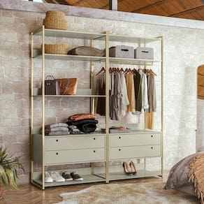 Guarda Roupa Closet Modulado Industrial 4 Gavetas Olivar Off White