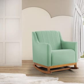 Poltrona de Balanço e Amamentação Marrom/Verde agua