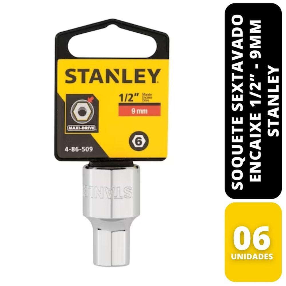 KIT C/ 6 SOQUETE SEXTAVADO 1/2&quot; 9MM