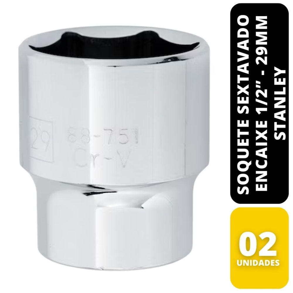 KIT C/ 2 SOQUETE SEXTAVADO 1/2&quot; 29MM