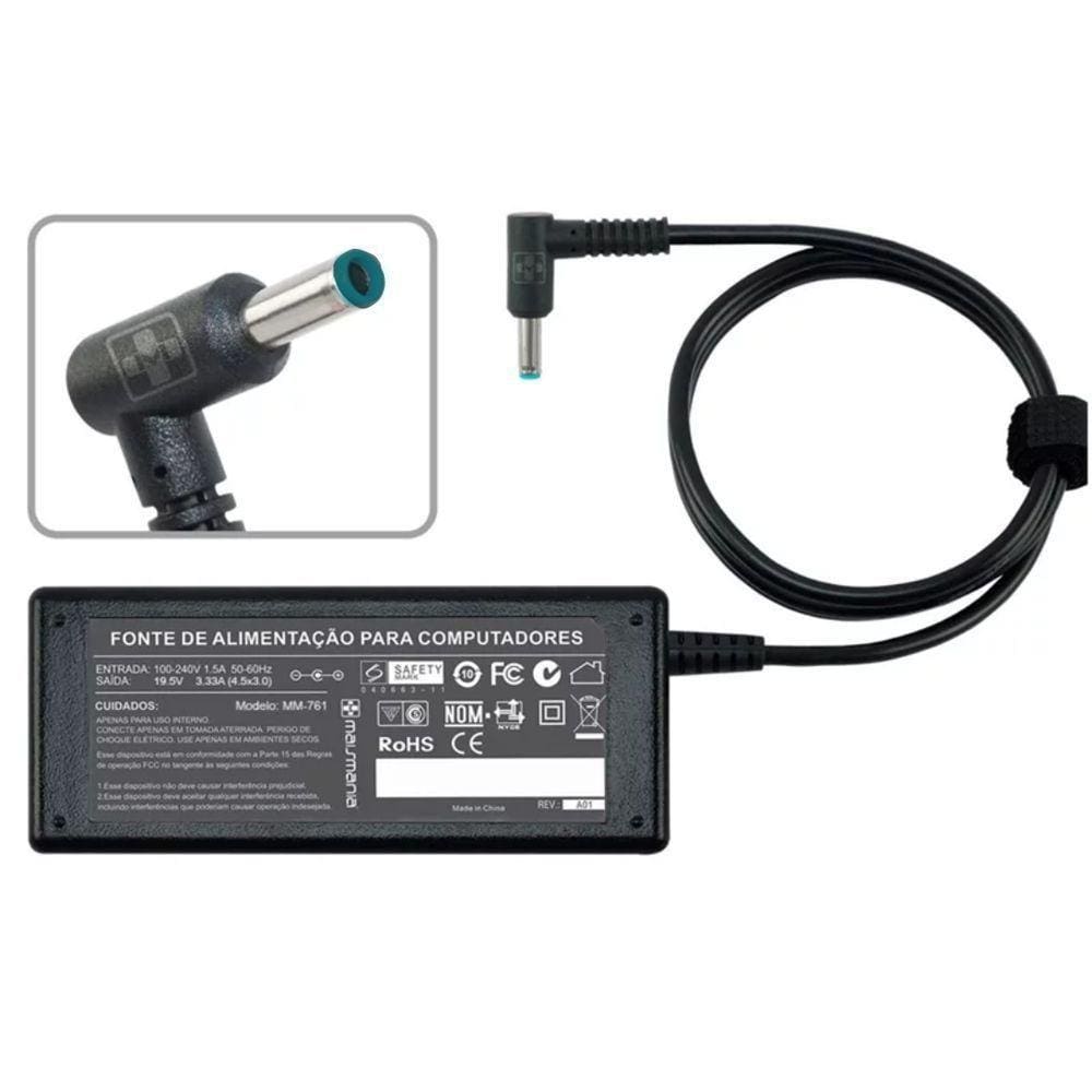 Fonte Notebook 19.5v 3.33a 4.5x3.0mm 2-141