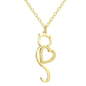 Colar Corrente Feminina Pingente Gato Kitty Banhado Ouro 18k