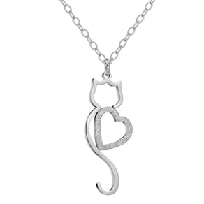 Colar Corrente Feminina Pingente Gato Kitty