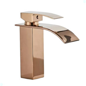 Torneira Banheiro Cascata Monocomando Misturador Baixa Rose Gold