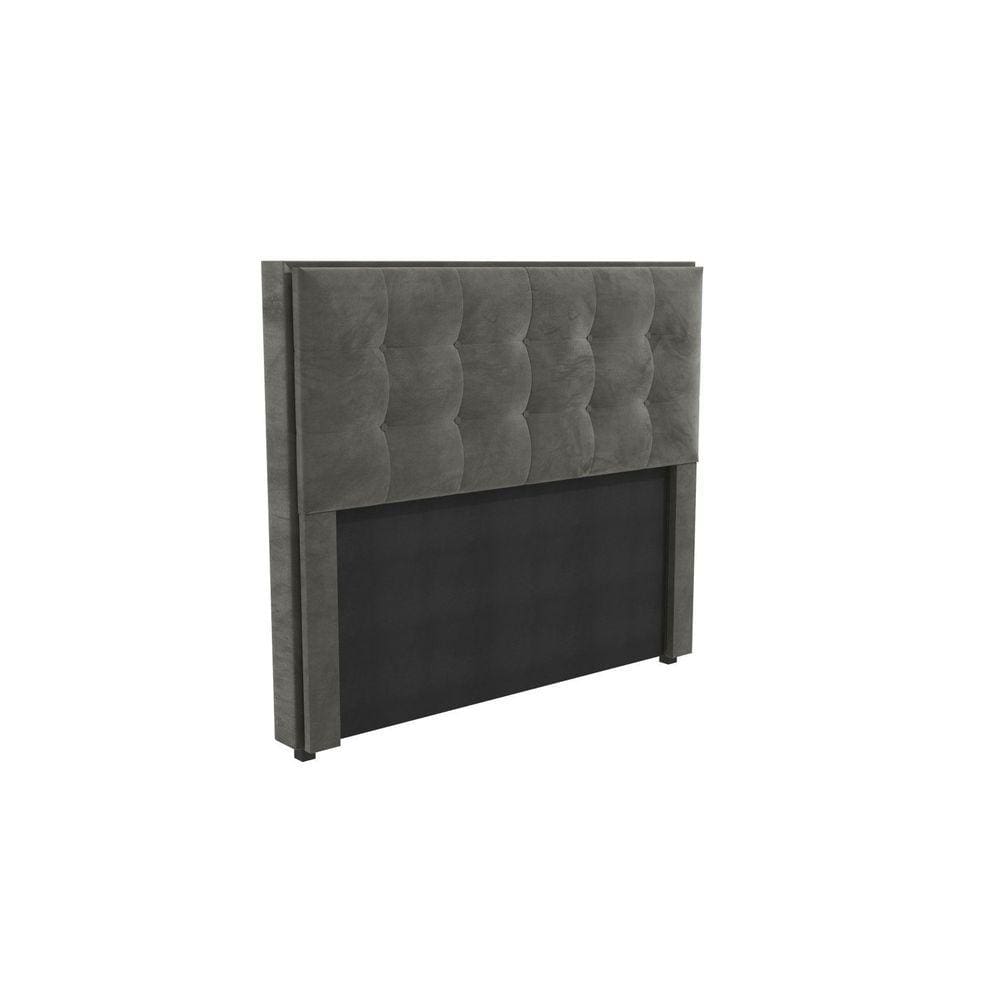 Cabeceira Mdp Estofada Veludo 140x120cm Cinza