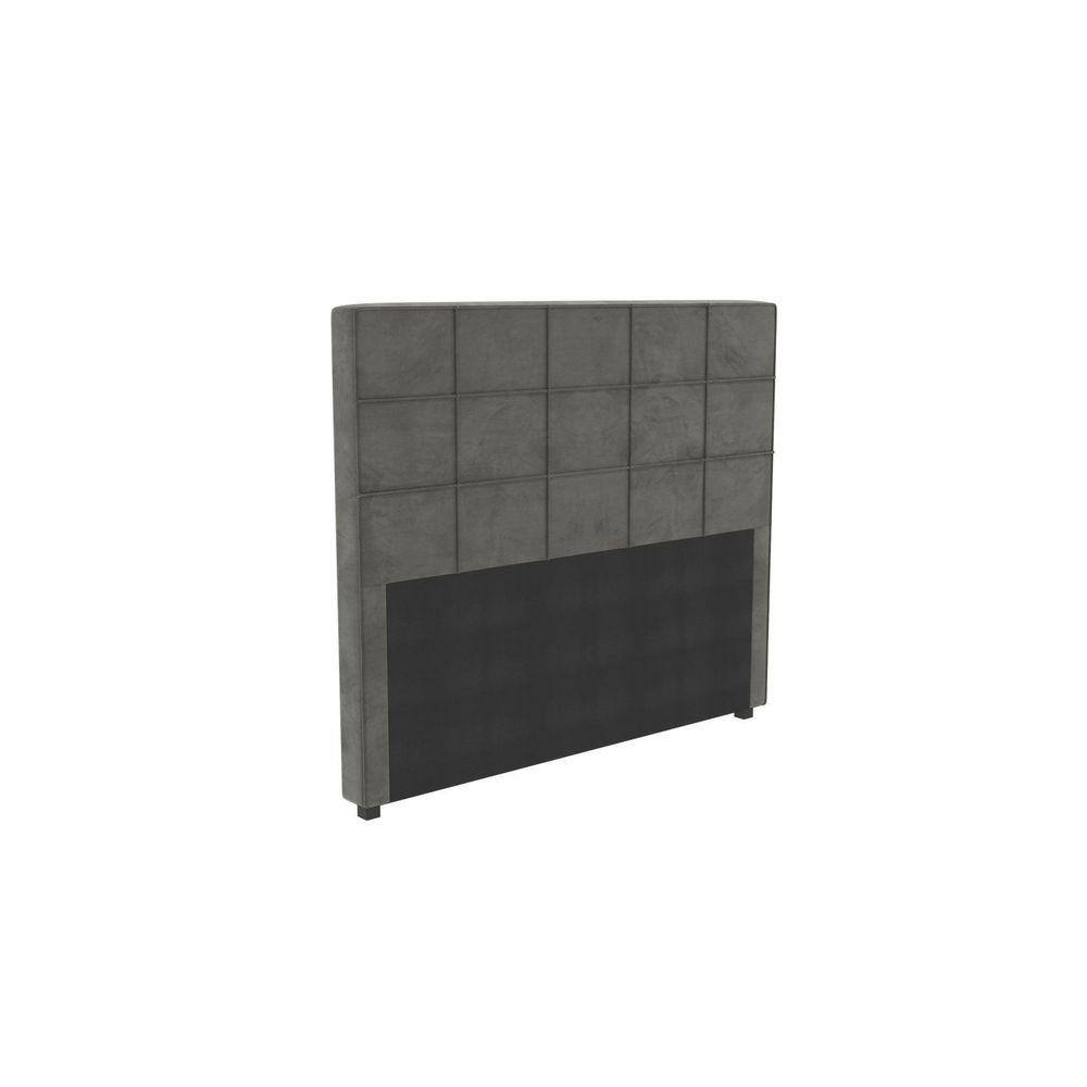Cabeceira Mdp Estofada Veludo 140x120cm Cinza