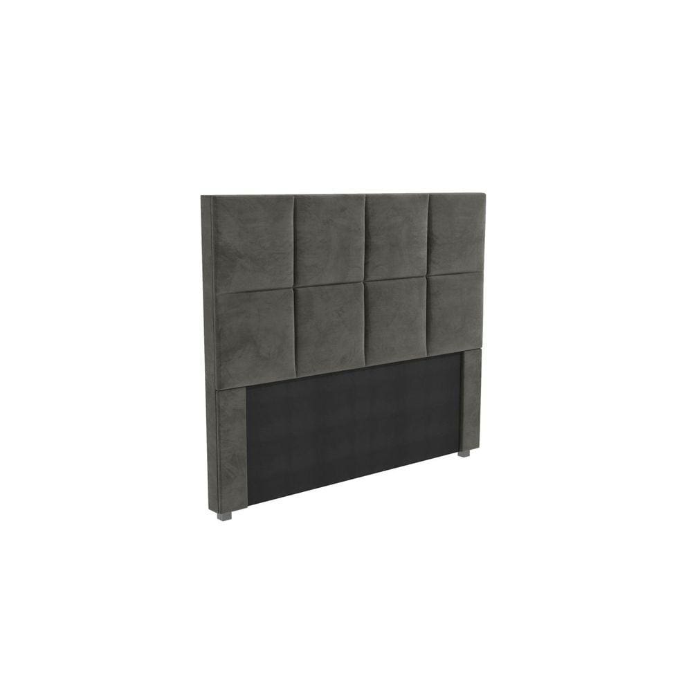 Cabeceira Mdp Estofada Veludo 140x120cm Cinza