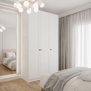 Guarda Roupas Modulado 3 Portas Internacionais Hera CabeCasa MadeiraMadeira Branco Geada