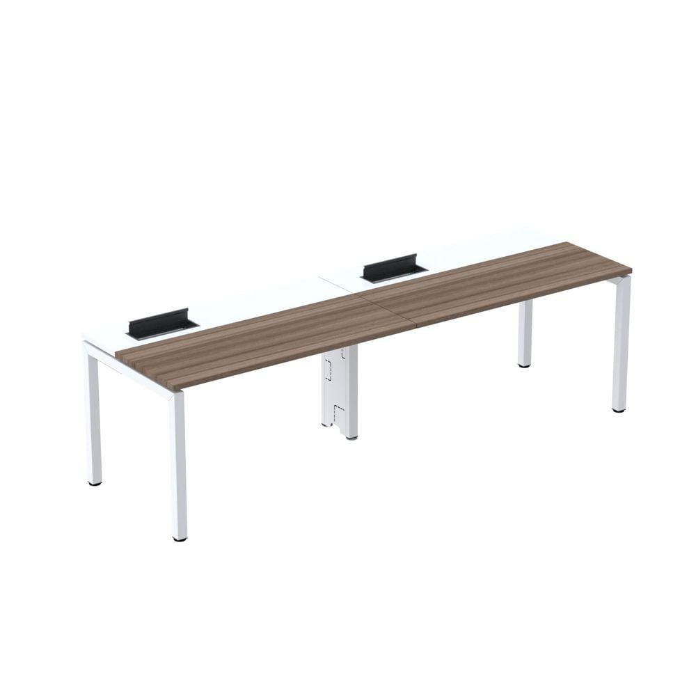 Mesa Plataforma para Coworking para 2 Pessoas 160x792 Psc160 Walnut/Branco