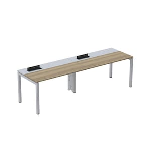 Mesa Plataforma para Coworking para 2 Pessoas 130x792 Psc130 Noce Marromlle/Cinza