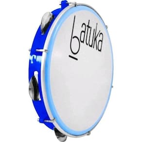 Pandeiro 10" Batuka Pele Leitosa Luen Azul