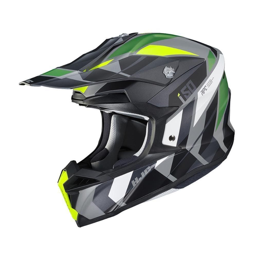 Capacete Hjc Off I50 Vanish Cinza Preto Verde E Amarelo 58 [f016]