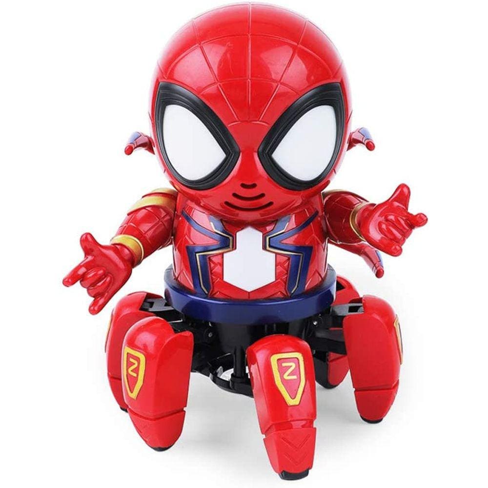 Robô Cool Spider com seis patas - Luzes coloridas