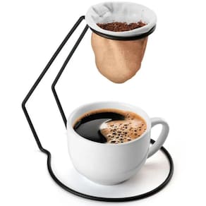 Coador De Café Com Bule E 2 Canecas De Alumínio 90 Ml