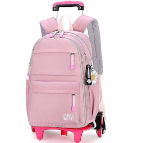 Mochila Escolar Com Rodinhas Infantil - Rosa