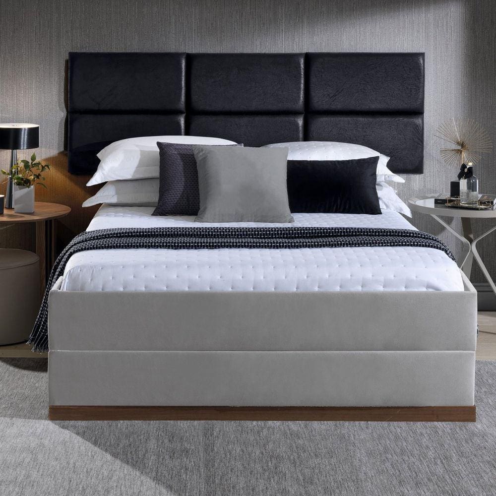 Cabeceira Modular Queen Sintético 6 Módulos 30cm X 60cm Preto rajado