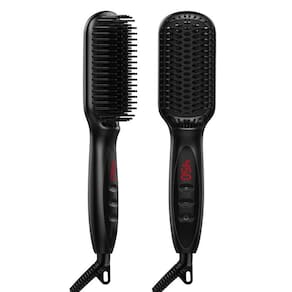Escova de alisador de cabelo e secador, display digital LCD