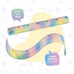 Régua Flexível Floppy - 30Cm - Degradê Tris